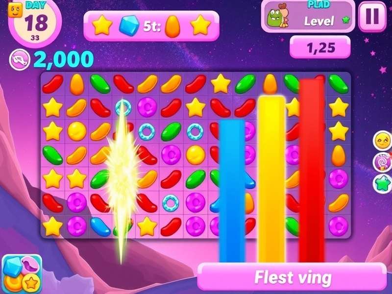 Candy Magic Galaxy gameplay screenshot showing colorful candies and magical elements